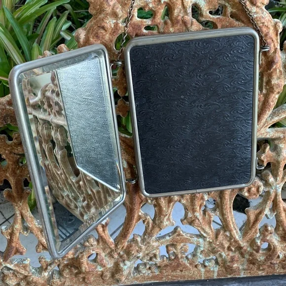 Vintage French Triptych 1950’s Tri-Fold Vanity Barber Mirror - Picture 6 of 17